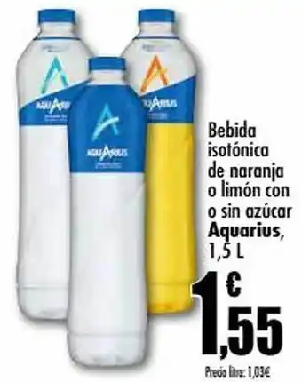 Unide Supermercados Bebida isotónica de naranja o limón con o sin azúcar aquarius oferta