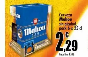 Unide Supermercados Cerveza mahou sin alcohol pack 6 oferta