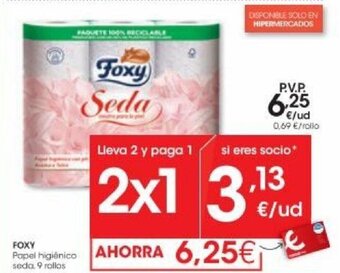 Eroski Foxy Papel higiénico seda oferta