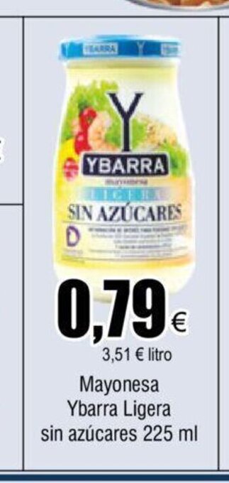 FROIZ Mayonesa Ybarra Ligera Sin Azúcares 225ml oferta