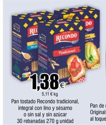 FROIZ Pan Tostado Recondo Tradicional oferta