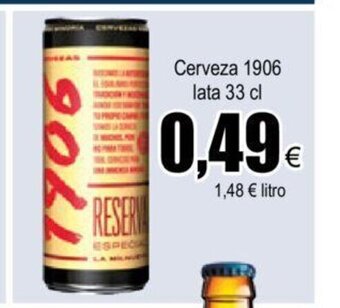 FROIZ Cerveza 1906 Lata 33cl oferta