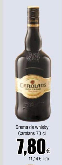 FROIZ Crema de Whisky Carolans 70cl oferta