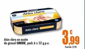Unide Supermercados Atún claro en aceite de girasol unide pack 6 oferta