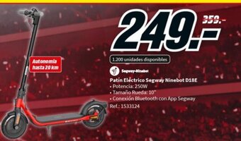 MediaMarkt Patin Electrico Segway Ninebot D18E oferta