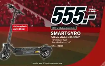 MediaMarkt Smartgyro Patinete Electrico Rockway oferta