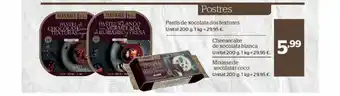 La Sirena Pastis de xocolata dos textures cheesecake de xocolata blanca mousse de xocolata i coco oferta