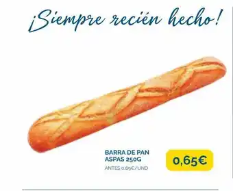Supermercados La Despensa Barra de pan aspas oferta
