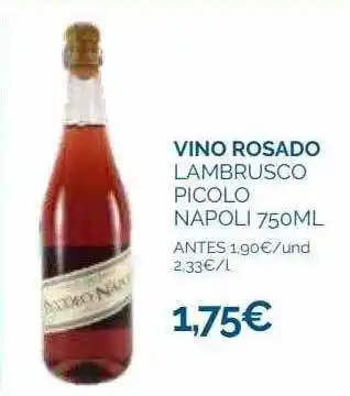 Supermercados La Despensa Vino rosado lambursco picolo napoli oferta