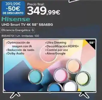 Costco Hisense smart 4k 58 oferta
