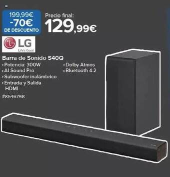 Costco Lg barra de sonido s40q oferta