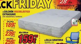 Rapimueble 3.colchón viscoelástico extrasuave gran adaptabilidad y resistencia. 105x190cm 189€ 1772.5243 135x190cm 2399 1772.5246 oferta