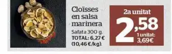 La Sirena Cloïsses enn salsa marinera oferta