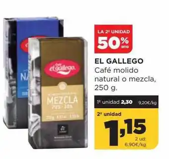 Alimerka La 2a unidad 50% dto el gallego café molido natural o mezcla oferta