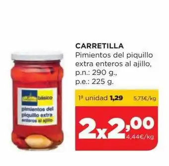 Alimerka Carretilla pimientos del piquillo extra enteros al ajillo oferta