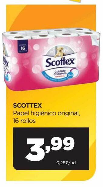 Alimerka Scottex papel higiénico original 16 rollos oferta