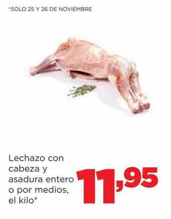 Alimerka Lechazo con cabeza y asadura entero o por medios oferta