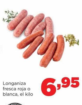 Alimerka Longaniza fresca roja o blanca el kilo oferta
