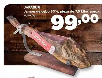 Alimerka Japasur jamón de cebo 50% pieza oferta