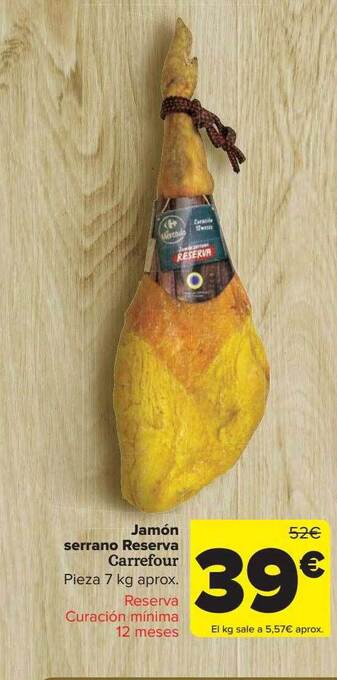 Carrefour Jamón serrano reserva carrefour oferta