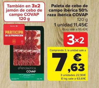 Carrefour Paleta de cebo de campo ibérica 50% raza ibérica covap oferta