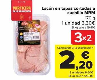 Carrefour Lacón en tapas cortadas a cuchillo mrm oferta