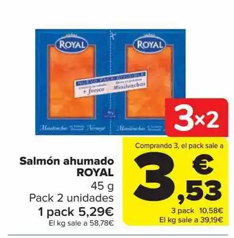 Carrefour Salmón ahumado royal pack 2 oferta