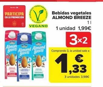 Carrefour Bebidas vegetales almond breeze oferta