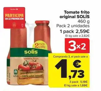 Carrefour Tomate frito original solís pack 2 oferta
