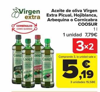 Carrefour Aceite de oliva virgen extra picual hojiblanca arbequina o cornicabra coosur oferta