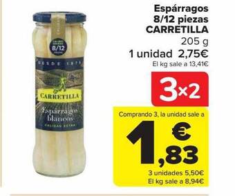 Carrefour Espárragos 8-12 piezas carretilla oferta
