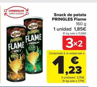 Carrefour Snack de patata pringles flame oferta