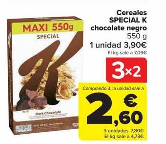Carrefour Cereales special k chocolate negro oferta