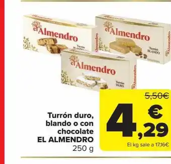 Carrefour Turrón duro blando o con chocolate el almendro oferta