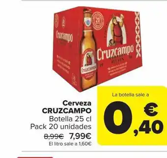 Carrefour Cerveza cruzcampo botella pack 20 oferta