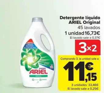 Carrefour Detergente líquido ariel original 45 lavados oferta
