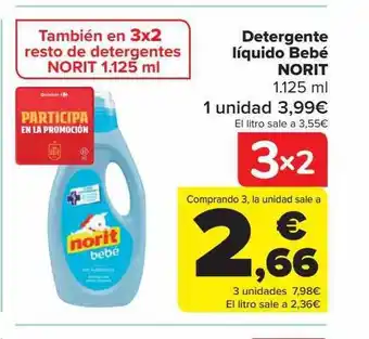 Carrefour Detergente líquido bebé norit oferta