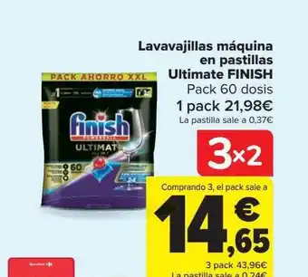 Carrefour Lavavajillas máquina en pastillas ultimate finish oferta