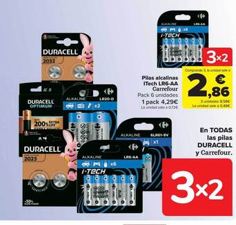Carrefour Pilas alcalinas itech lr6-aa carrefour oferta