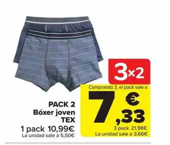 Carrefour Pack 2 bóxer joventex 1 pack oferta