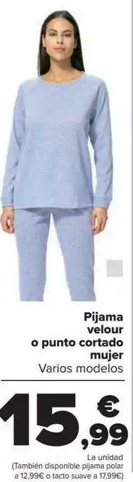 Carrefour Pijama velour o punto cortado mujer varios modelos oferta