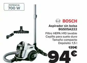 Carrefour Bosch aspirador sin bolsa bgs50a222 oferta