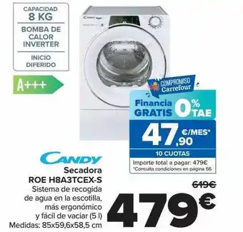 Carrefour Candy secadora roe h8a3tcex-s oferta