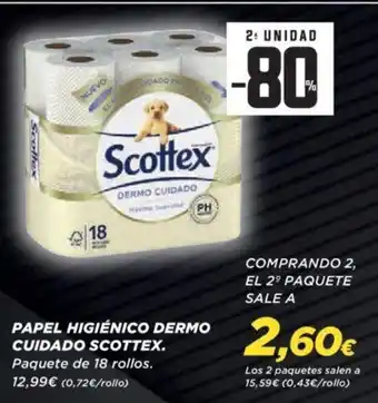 Supercor Papel Higiénico Dermo Cuidado Scottex oferta