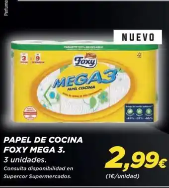 Supercor Papel de Cocina Foxy Mega 3 oferta