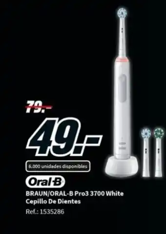 MediaMarkt Braun/Oral-B Pro3 3700 White Cepillo de Dientes oferta