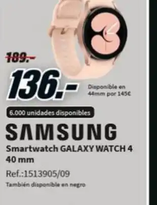 MediaMarkt Smartwatch Galaxy Watch 4 40 mm oferta