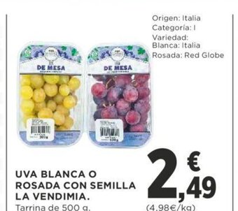 Supercor Uva Blanca o Rosada Con Semilla La Vendimia oferta