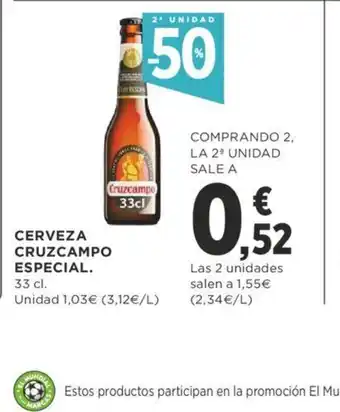 Supercor Cerveza Cruzcampo Especial 33cl oferta