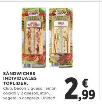 Supercor Sandwiches Individuales Toplider oferta